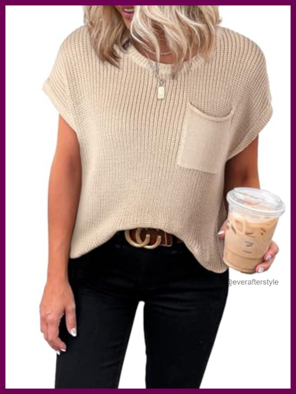 Women's Lightweight Knit Tunic Pullover Short Sleeve